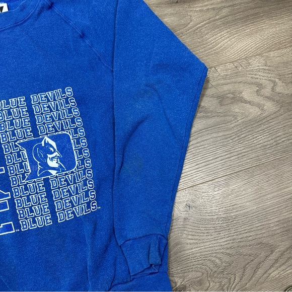 Vintage Duke University Blue Devils Blue Sweatshirt Youth USA Made Kids Large - Picture 3 of 10
